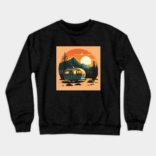 Camping Adventure Sunset, Camping Van Crewneck Sweatshirt